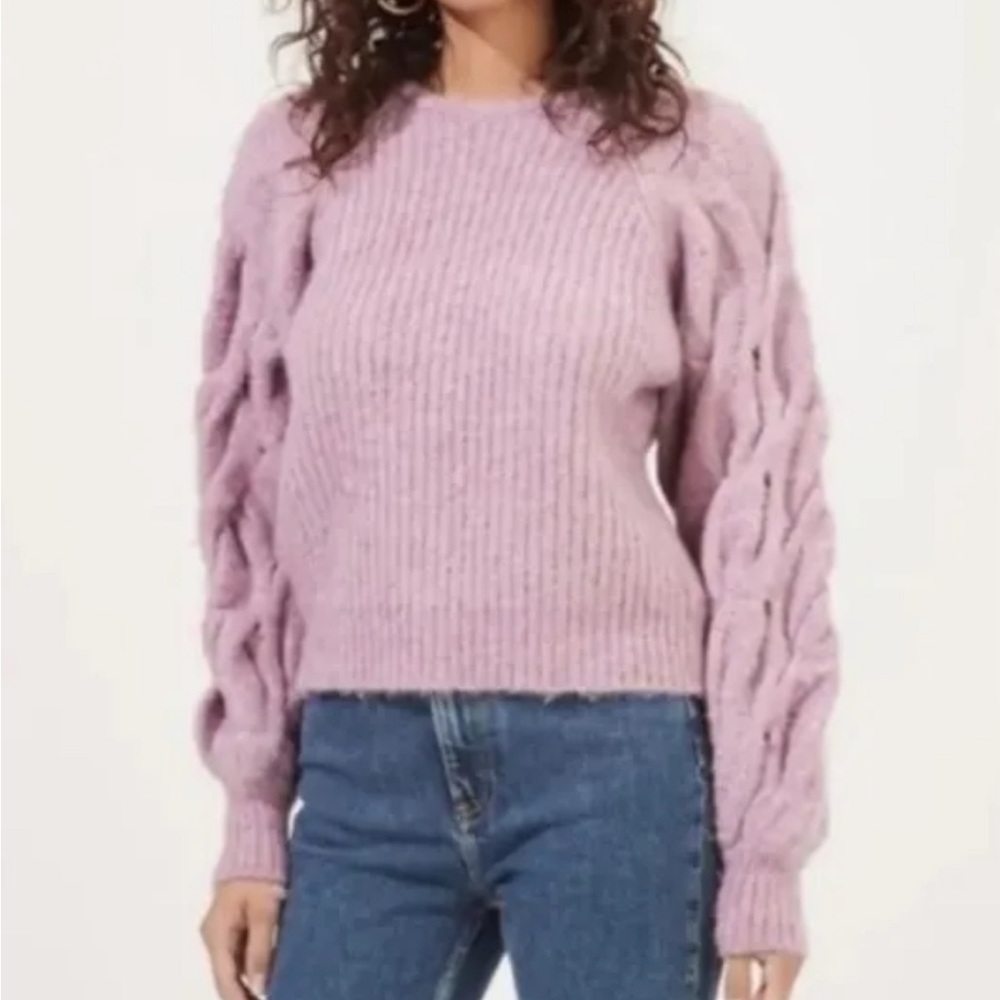 Astr The Label Lizette Sweater Lilac Purple Heavy Knit Sweater Size Medium